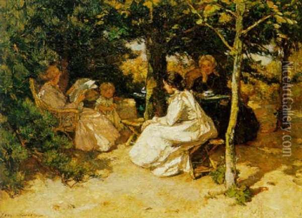 The Picknick Oil Painting - Johannes Evert Hendrik Akkeringa