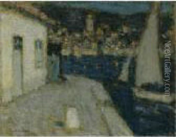 Les Barques, Saint-jean-cap-ferrat Oil Painting - Henri Eugene Augustin Le Sidaner