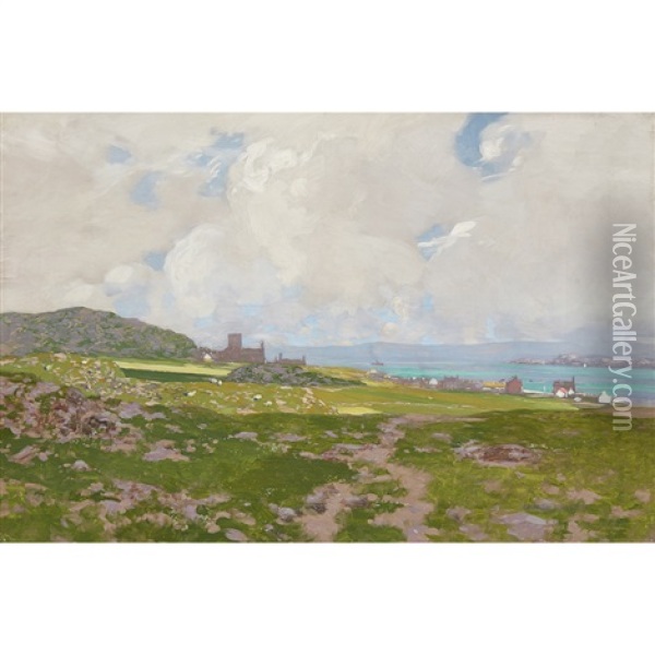 Passing Clouds - Iona Abbey Oil Painting - George Houston