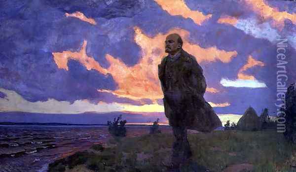 Vladimir Ilyich Lenin 1870-1924 on the Shore, 1934 Oil Painting - Arkadij Aleksandrovic Rylov