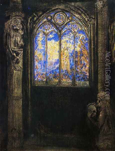 Stained Glass Window 1904 Oil Painting - Odilon Redon