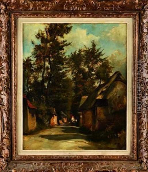 Ruelle De Village Ombragee Oil Painting - Auguste I Boulard