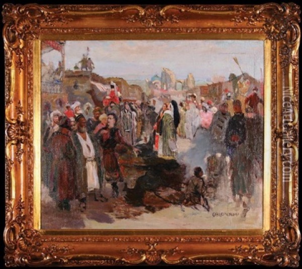 Scena Orientalna Oil Painting - Vladimir Donatovitch Orlovsky