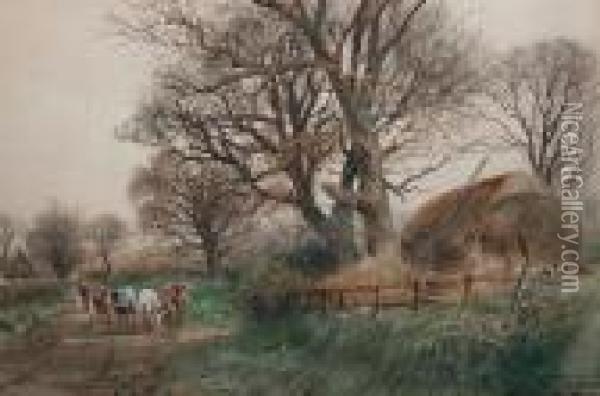 Milking Time Oil Painting - Henry Charles Fox