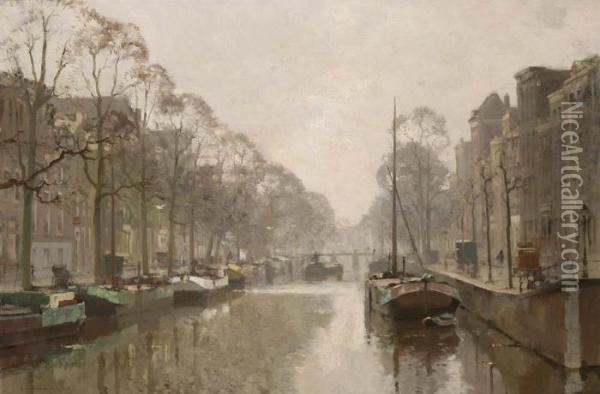 Prinsengracht Amsterdam Oil Painting - Cornelis Vreedenburgh