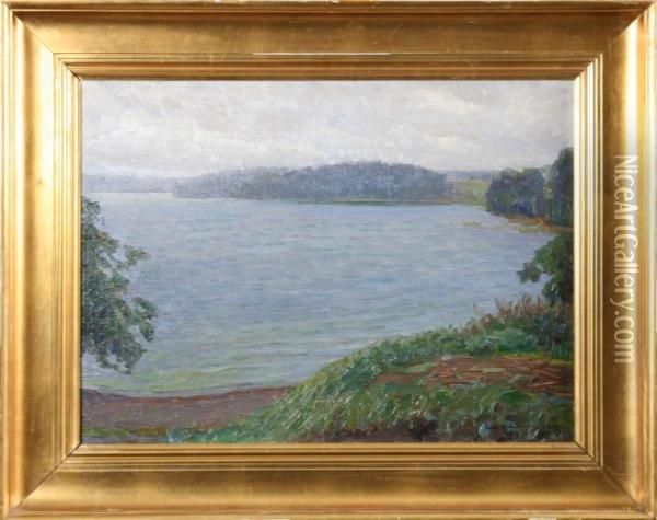 Gravader -landskapsmotiv Fran Lilla Le Oil Painting - Carl August Johansson
