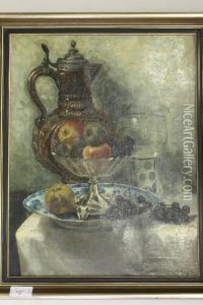 Stileven Met Klepkan, Roemer En Zomerfruit Oil Painting - Louis, Lodewijk Ph. Stutterheim