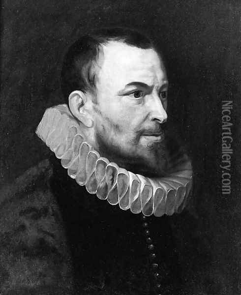 Portrait of Nicolaes Rockox (1560-1640) , half length, in profile to the right, wearing a dark costume and a molenkraag Oil Painting - Sir Peter Paul Rubens