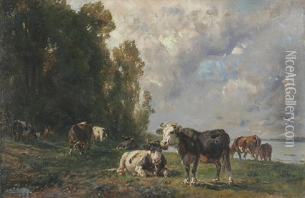 Weidende Kuhherde Oil Painting - Wilhelm Friedrich Frey