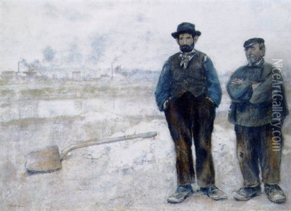 The Two Workman Oil Painting - Jean Francois Raffaelli