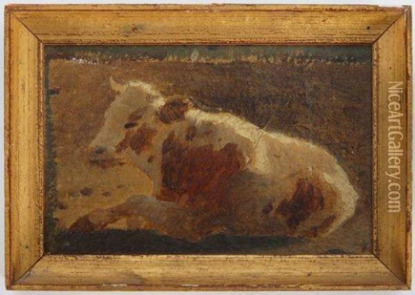 Etude De Vache Oil Painting - Albert Lugardon