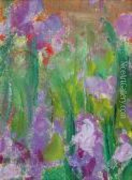 Les Iris I (fragment) Oil Painting - Claude Oscar Monet