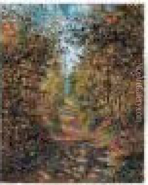 Sentier Dans Les Bois A Pontoise Oil Painting - Camille Pissarro