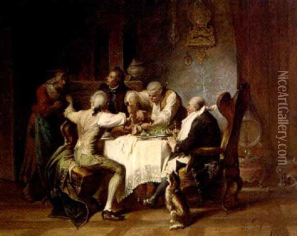 The Hearty Meal Oil Painting - Jakob Emanuel Gaisser