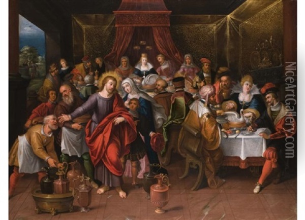 Die Hochzeit Zu Kanaa Oil Painting - Cornelis de Baellieur the Elder