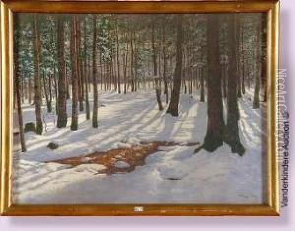 Foret Enneigee Oil Painting - Victor Olgyai