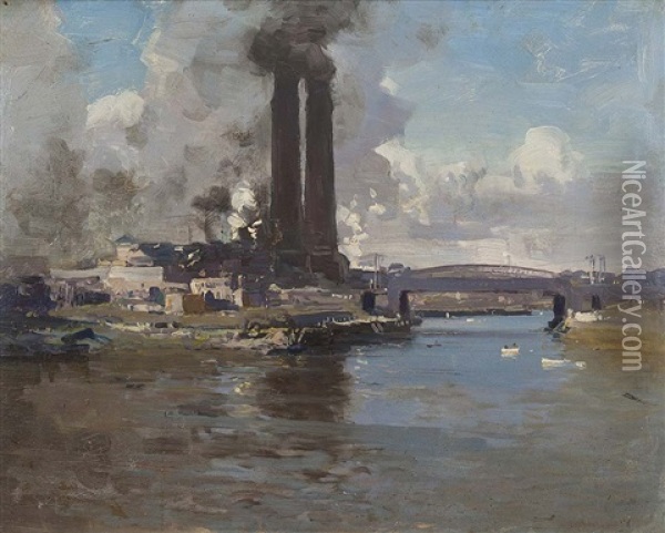 The Iron Bridge Oil Painting - Theodore Penleigh Boyd