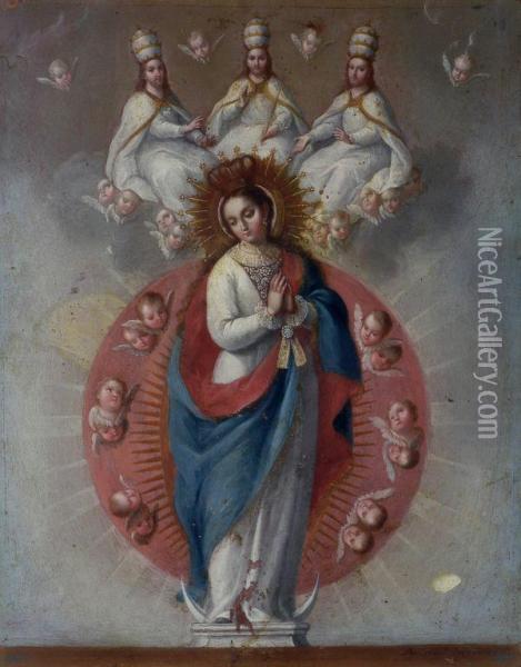 Virgen De La Inmaculada Concepcion Oil Painting - Andres Jose Lopez