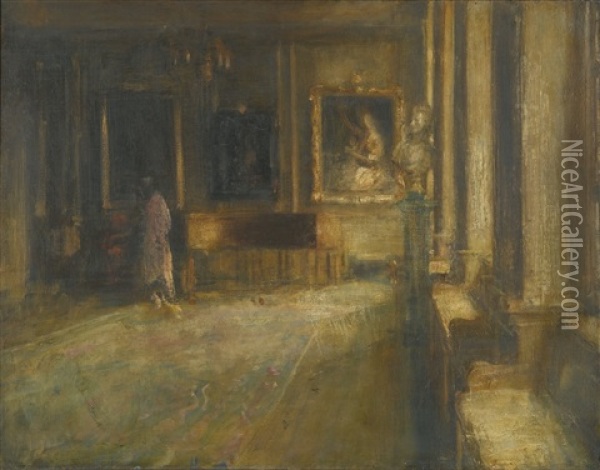 The Music Room At Sir Edmund Davis' House Oil Painting - Arthur Ambrose McEvoy