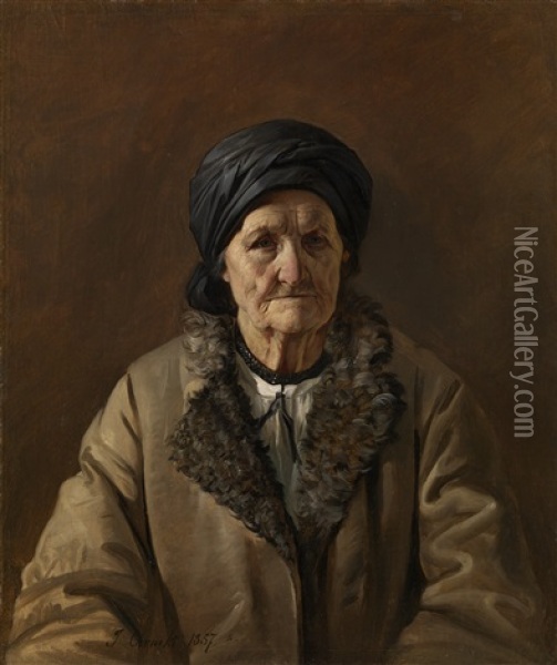 Portrait Of Belorussian Landlady Potiralovskaia Oil Painting - Ivan Fomich Khrutsky