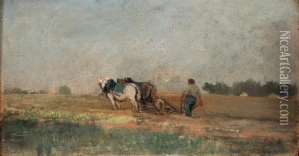 Le Labour Oil Painting - Charles Francois Daubigny