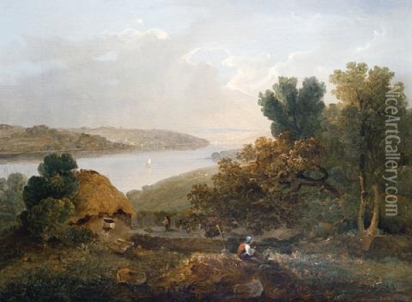 Helford River From Manaccan Oil Painting - James George Philip