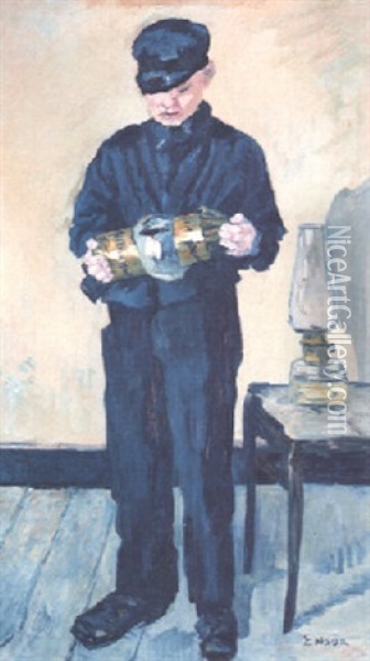 Le Lampiste - De Lampenjogen Oil Painting - James Ensor