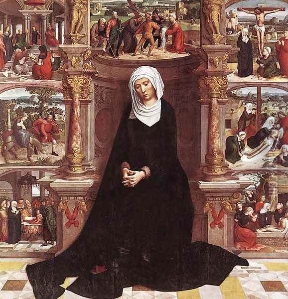 Our Lady Of The Seven Sorrows Oil Painting - Adriaen Isenbrandt (Ysenbrandt)