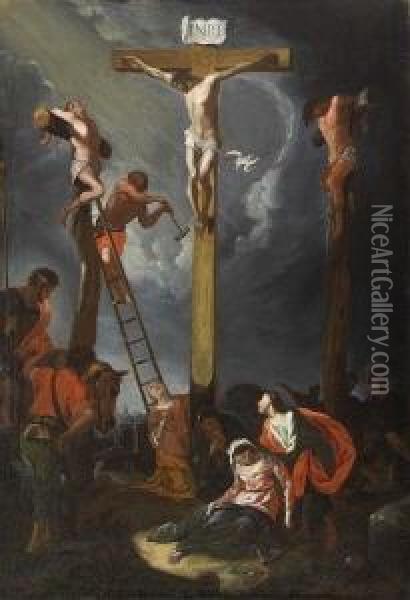 Kreuzigung Christi. Oil Painting - Johann Heinrich Schonfeld