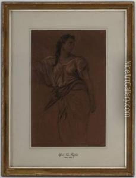Femme A L'antique Oil Painting - Jacques Alfred Van Muyden
