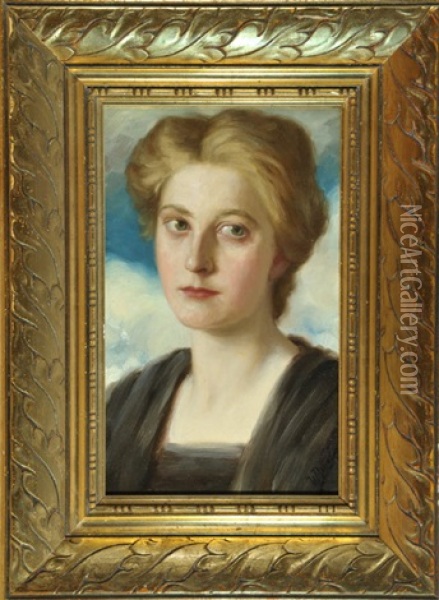 Portrait Einer Blonden Dame Oil Painting - Walter Von Bonge
