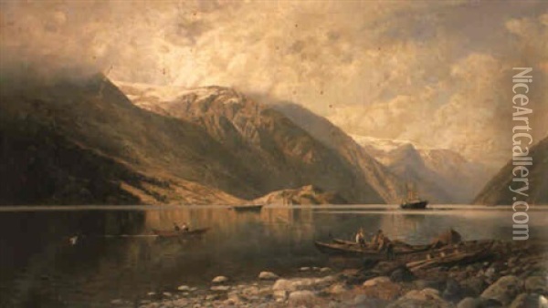 Sor Fjord, Near Odde Oil Painting - Karl Paul Themistocles von Eckenbrecher