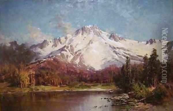 Mount Tallac from Lake Tahoe Oil Painting - Thomas Hill