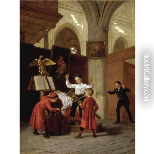Le Concert Oil Painting - Theophile Emmanuel Duverger