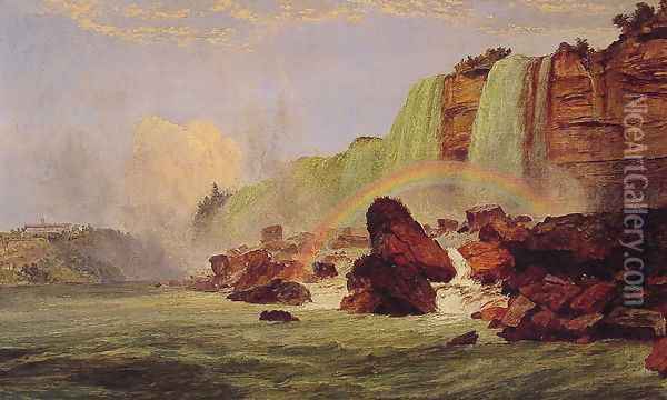Niagara Falls with a View of Clifton House Oil Painting - Jasper Francis Cropsey