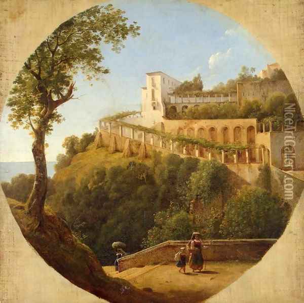 Italian Landscape Oil Painting - Pierre-Athanase Chauvin