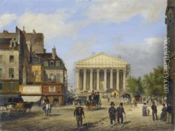 View Of Paris Overlooking The Madeleine. Oil Painting - Guiseppe Canella