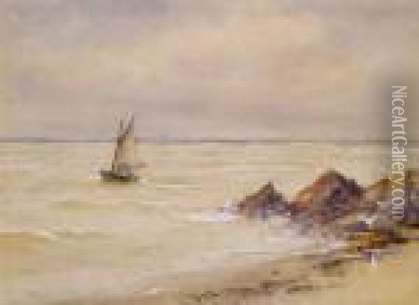 Sailboat At Sea Oil Painting - William Bingham McGuinness