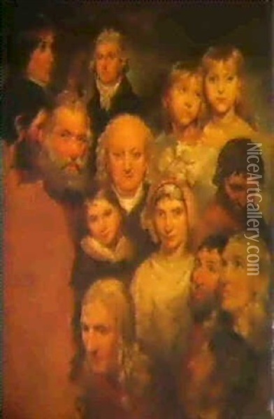William Blake And Other Portrait Studies Oil Painting - Thomas Phillips