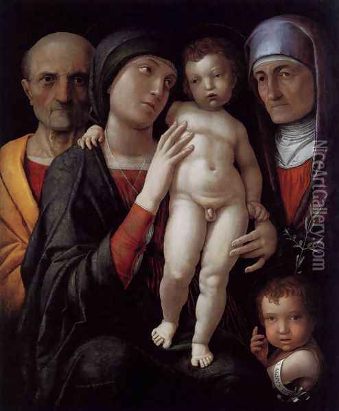 The Holy Family 1495-1500 Oil Painting - Andrea Mantegna
