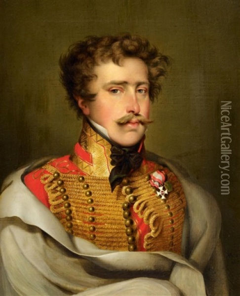 Portrat Gustav Adolph Prinz Zu Hessen-homburg Oil Painting - Heinrich Beck