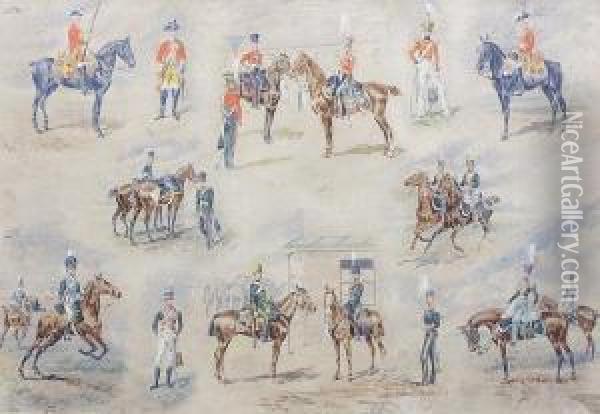 A Cavalry Regiment Oil Painting - Reginald Augustus Wymer