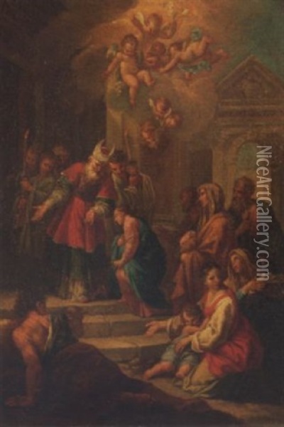 The Presentation In The Temple Oil Painting - Matteo Bonechi