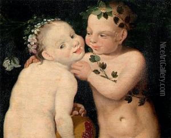Putti Et Grenade Oil Painting - Lucas The Younger Cranach