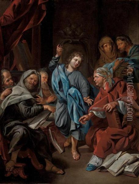 Christ Among The Doctors Oil Painting - Jacob Van Toorenvliet