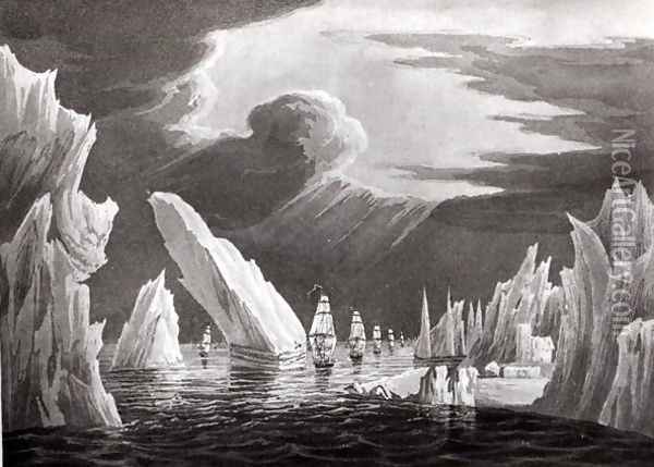 Passage through the Ice, 16th June 1818 Oil Painting - Gian Giacomo Caprotti