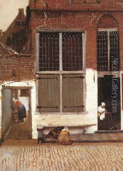 The Little Street (detail-3) 1657-58 Oil Painting - Jan Vermeer Van Delft
