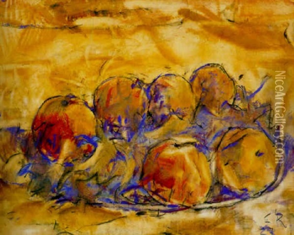 Schale Mit Apfeln Oil Painting - Christian Rohlfs