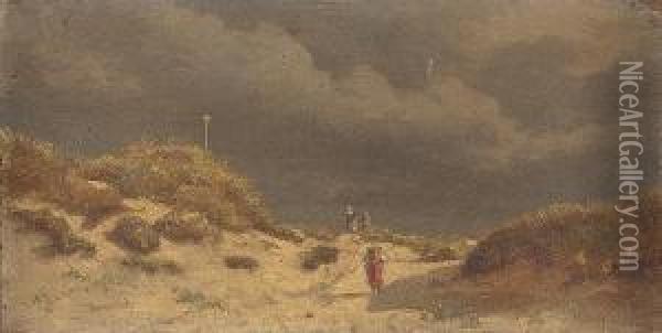Fischerinnen In Den Dunen Oil Painting - Wilhelm Meyer
