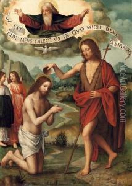 Il Battesimo Di Cristo Oil Painting - Bernardino Luini